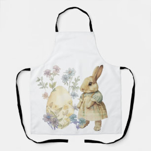 Aquarell-Retro-Oster-Ei und -Hase Schürze