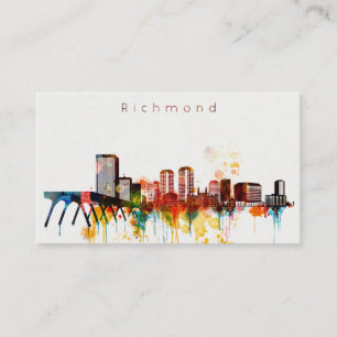 Aquarell-Richmond-Skyline Visitenkarte