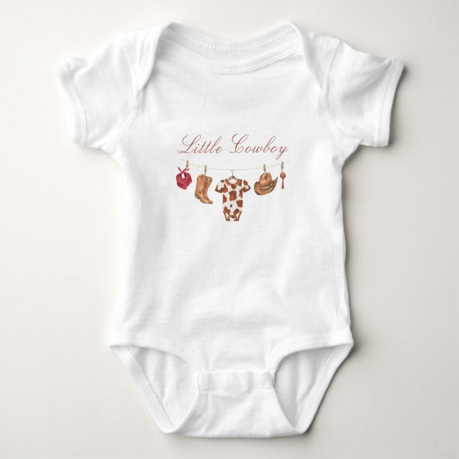 Aquarell-Rodeo-Western-Cowboy-Baby-Party Baby Strampler (Vorderseite)