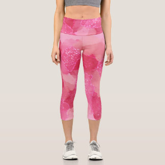 Aquarell-Rosa abstrakt romantisch   Capri Leggings
