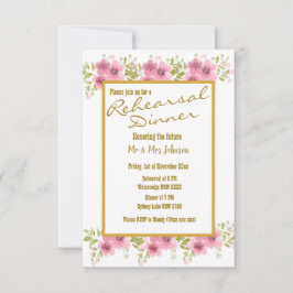 Aquarell Rosa Anemone Probe Abendessen Einladung