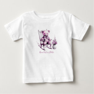 Aquarell-Rosa-Babybär-Baby-T-Shirt Baby T-shirt