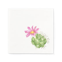 Aquarell Rosa Blühender Kaktus
