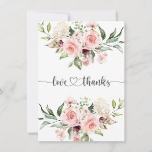 Aquarell Rosa Blumen Baby Shower Dankeskarten Dankeskarte