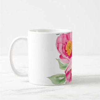 Aquarell-Rosa-Blumen-Klassikermug Kaffeetasse