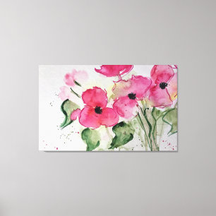 Aquarell rosa Blumen Leinwanddruck