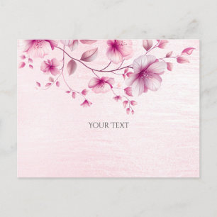 Aquarell-Rosa-Blumen-Postkarte Postkarte