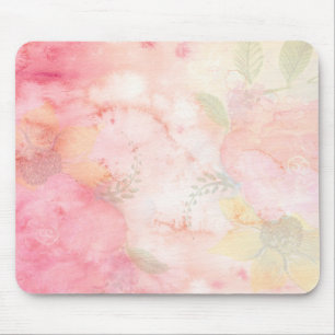 Aquarell-Rosa-Blumenhintergrund Mousepad