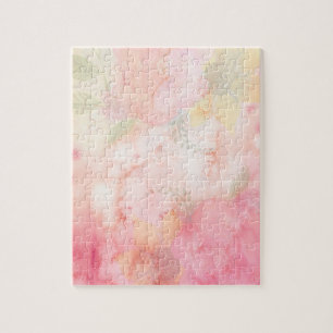 Aquarell-Rosa-Blumenhintergrund Puzzle