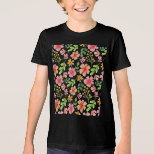 Aquarell-Rosa-Blumenmuster-69677 Tri-Blend Shirt