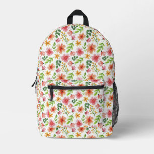Aquarell-Rosa-Blumenmuster Bedruckter Rucksack