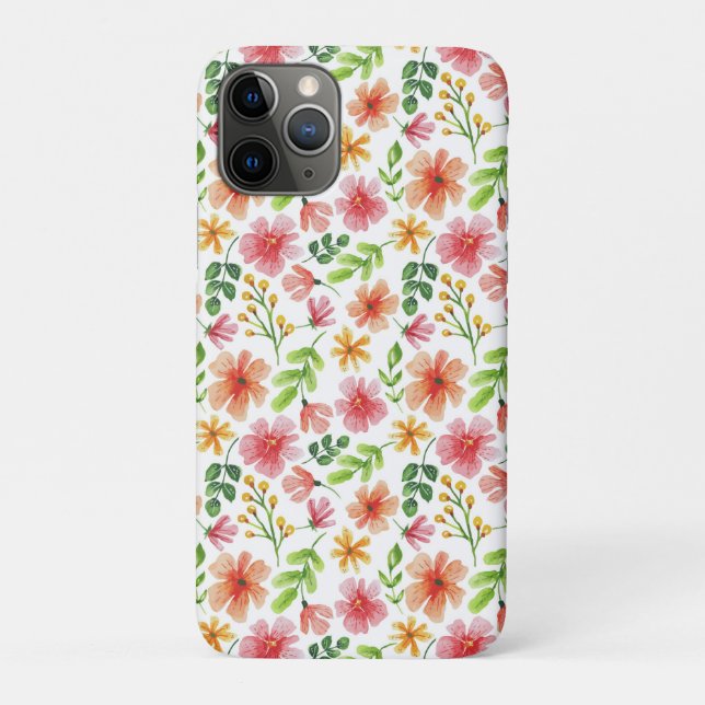 Aquarell-Rosa-Blumenmuster Case-Mate iPhone Hülle (Rückseite)
