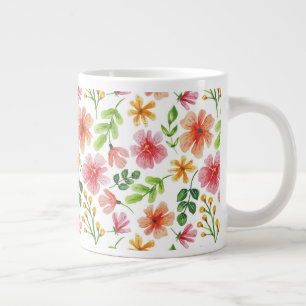 Aquarell-Rosa-Blumenmuster Jumbo-Tasse
