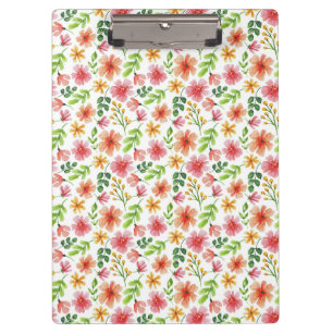 Aquarell-Rosa-Blumenmuster Klemmbrett