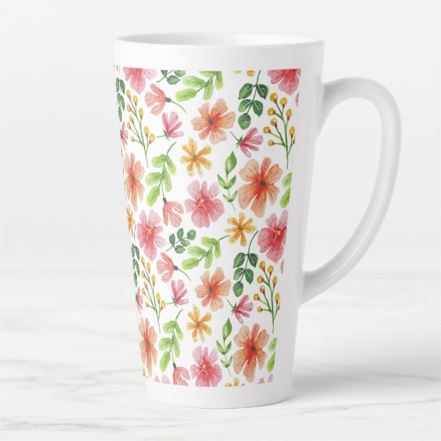 Aquarell-Rosa-Blumenmuster Milchtasse (Rechts)