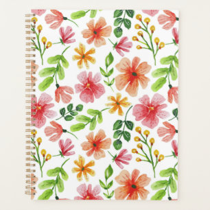 Aquarell-Rosa-Blumenmuster Planer
