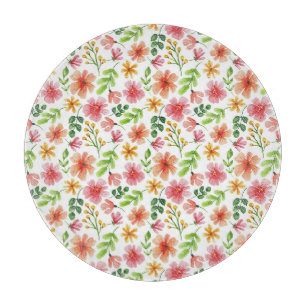 Aquarell-Rosa-Blumenmuster Schneidebrett