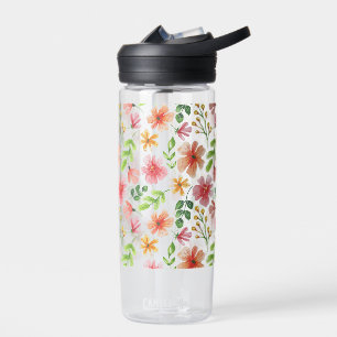 Aquarell-Rosa-Blumenmuster Trinkflasche