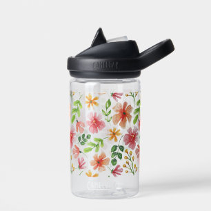 Aquarell-Rosa-Blumenmuster Trinkflasche