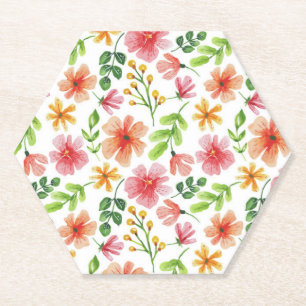 Aquarell-Rosa-Blumenmuster Untersetzer