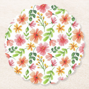 Aquarell-Rosa-Blumenmuster Untersetzer
