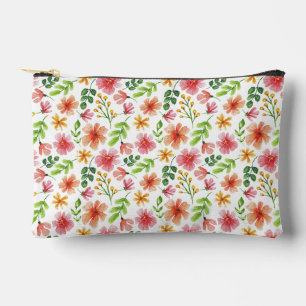 Aquarell-Rosa-Blumenmuster Zubehörtasche