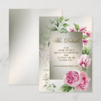 Aquarell Rosa Blumenrahmen Shiny Bronze Party
