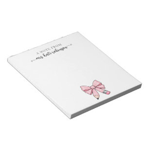 Aquarell rosa Bogen Bleistift Notiz von der Lehrer Notizblock