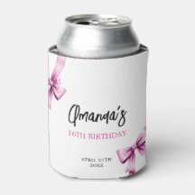 Aquarell Rosa Bows Coquette Sweet 16 Birthday