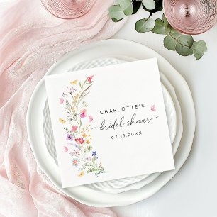 Aquarell-Rosa-Braut-Party Serviette