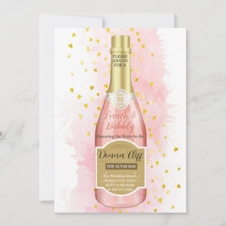 Aquarell-Rosa-Champagner-Sprudel-Einladung Einladung