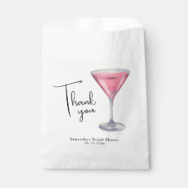 Aquarell-Rosa-Cocktail-Braut-Party-Dankeschön Geschenktütchen