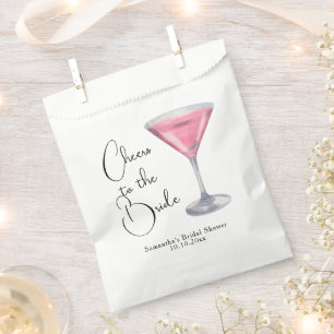 Aquarell-Rosa-Cocktail-Brautjungfernparty Geschenktütchen