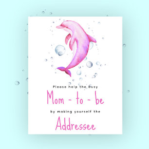 Aquarell rosa Delfin - werdende Mutter Adressatin Poster
