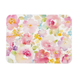 Aquarell-Rosa des Hochsommer-  mit Blumen Magnet