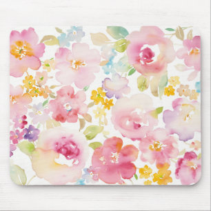 Aquarell-Rosa des Hochsommer- mit Blumen Mousepad
