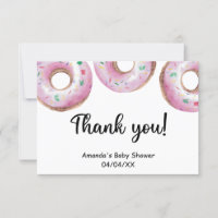 Aquarell-rosa Donuts-Dankeskarten
