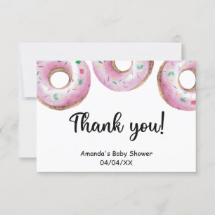 Aquarell-rosa Donuts-Dankeskarten Dankeskarte