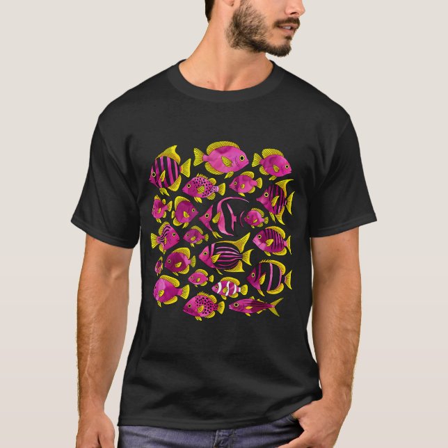 Aquarell Rosa Fisch T-Shirt (Vorderseite)