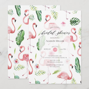 Aquarell Rosa Flamingo Bridal Dusche Einladung