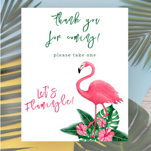 Aquarell rosa Flamingo Danke Baby-Party Poster