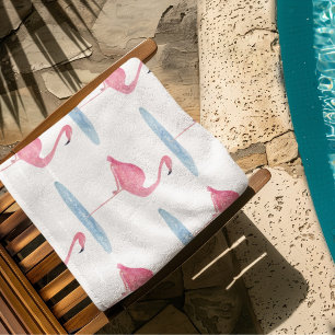 Aquarell Rosa Flamingo Strandtuch