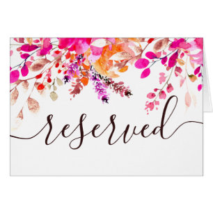 Aquarell rosa Garten Blumen Hochzeit reserviert