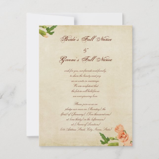 Aquarell-rosa Gartennelken-Ecken Einladung (Vorderseite)