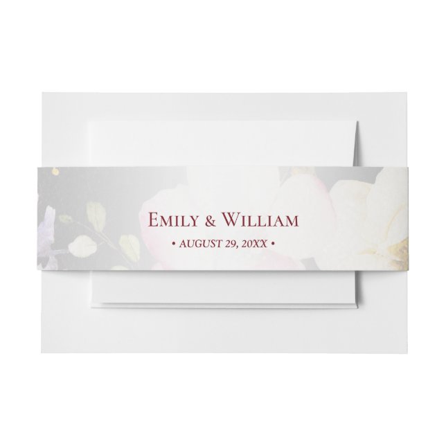 Aquarell Rosa Gelbe Rosen, schwarz verschwommen, H Einladungsbanderole (Vorderseite Beispiel)