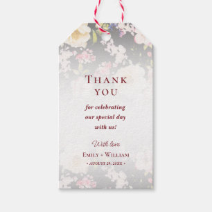 Aquarell Rosa Gelbe Rosen, schwarz verschwommen, H Geschenkanhänger
