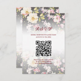 Aquarell Rosa Gelbe Rosen, schwarz verschwommen, H RSVP Karte