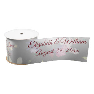 Aquarell Rosa Gelbe Rosen, schwarz verschwommen, H Satinband