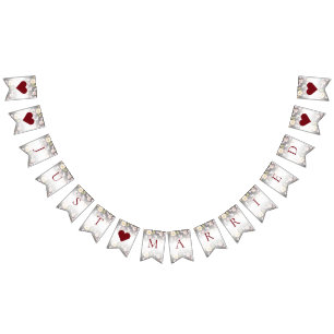 Aquarell Rosa Gelbe Rosen, schwarz verschwommen, H Wimpelkette