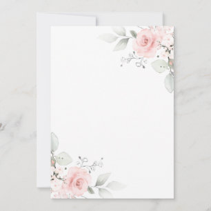 Aquarell Rosa Girl Einladung BLANK